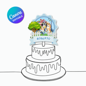 Cake Topper de Bluey adorno torta imprimible