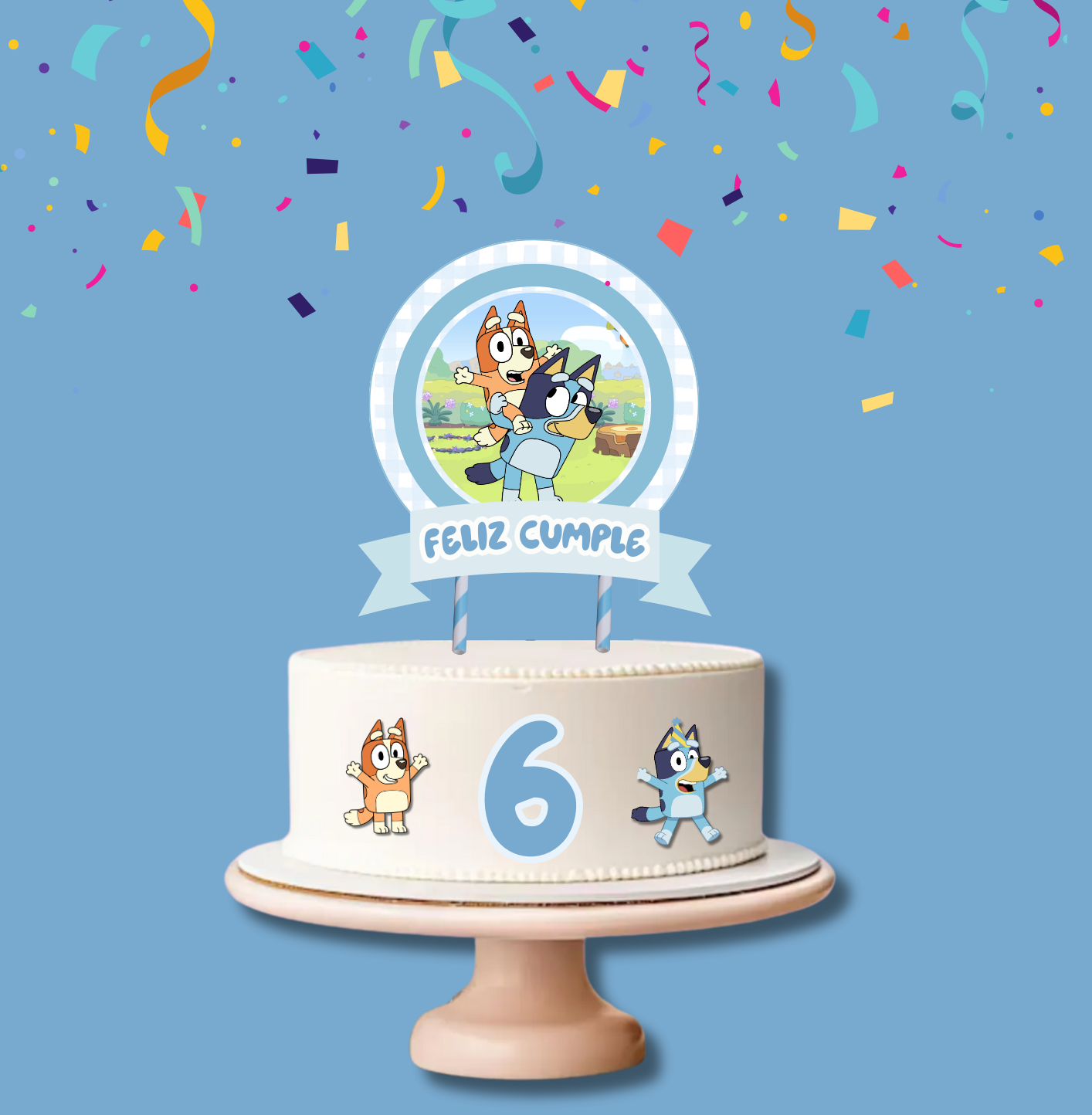 decoración de cumple de Bluey